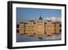 Europe, Hungary, Budapest. Parliament Building on Danube River-Jaynes Gallery-Framed Photographic Print