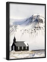 Europe, Iceland, Budir - The Famous Black Church Of Budir Facing A Mountain-Aliaume Chapelle-Framed Photographic Print