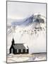 Europe, Iceland, Budir - The Famous Black Church Of Budir Facing A Mountain-Aliaume Chapelle-Mounted Photographic Print