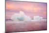 Europe, Iceland, Jokulsarlon Glacier Lagoon. Sunset on Beached Icebergs-Jaynes Gallery-Mounted Photographic Print