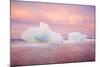 Europe, Iceland, Jokulsarlon Glacier Lagoon. Sunset on Beached Icebergs-Jaynes Gallery-Mounted Photographic Print