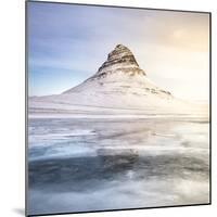 Europe, Iceland, Kirkjufell - The Iconic Mountain Of Iceland Reflecting On A Frozen Lake-Aliaume Chapelle-Mounted Photographic Print