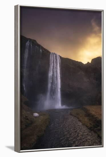 Europe, Iceland, Seljalandsfoss, Seljalandsfoss Waterfall At Sunset-Aliaume Chapelle-Framed Photographic Print