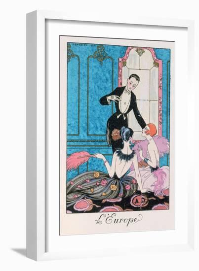 Europe', Illustration for a Calendar for 1921, 1920-Georges Barbier-Framed Giclee Print