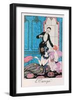 Europe', Illustration for a Calendar for 1921, 1920-Georges Barbier-Framed Premium Giclee Print