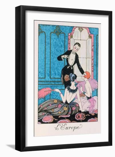 Europe', Illustration for a Calendar for 1921, 1920-Georges Barbier-Framed Premium Giclee Print