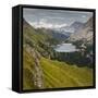 Europe, Italy, Alps, Dolomites, Mountains, Marmolada - Fedaia Lake-Mikolaj Gospodarek-Framed Stretched Canvas