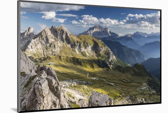 Europe, Italy, Alps, Dolomites, Mountains, Passo Giau, View from Rifugio Nuvolau-Mikolaj Gospodarek-Mounted Photographic Print