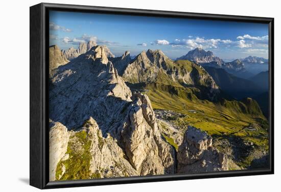 Europe, Italy, Alps, Dolomites, Mountains, Passo Giau, View from Rifugio Nuvolau-Mikolaj Gospodarek-Framed Photographic Print