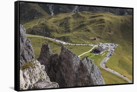 Europe, Italy, Alps, Dolomites, Mountains, Passo Giau, View from Rifugio Nuvolau-Mikolaj Gospodarek-Framed Stretched Canvas