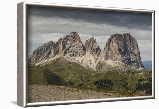 Europe, Italy, Alps, Dolomites, Mountains, Sassolungo, View from Rifugio Sass Becè-Mikolaj Gospodarek-Framed Photographic Print