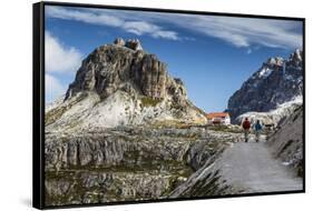 Europe, Italy, Alps, Dolomites, Sexten Dolomites, South Tyrol, Rifugio Antonio Locatelli-Mikolaj Gospodarek-Framed Stretched Canvas