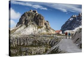 Europe, Italy, Alps, Dolomites, Sexten Dolomites, South Tyrol, Rifugio Antonio Locatelli-Mikolaj Gospodarek-Stretched Canvas