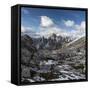 Europe, Italy, Alps, Dolomites, Sexten Dolomites, Veneto, Belluno, Rifugio Lavaredo-Mikolaj Gospodarek-Framed Stretched Canvas
