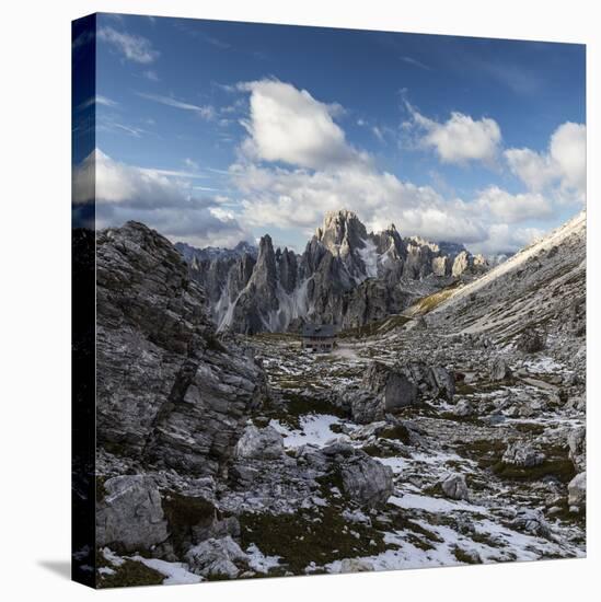 Europe, Italy, Alps, Dolomites, Sexten Dolomites, Veneto, Belluno, Rifugio Lavaredo-Mikolaj Gospodarek-Stretched Canvas