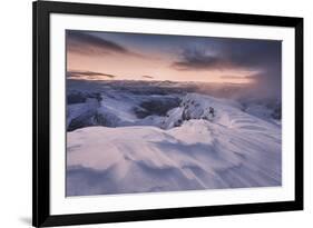 Europe, Italy, Belluno, Cortina d' Ampezzo, Dolomites. Winter sunset from Piccolo Lagazuoi-ClickAlps-Framed Photographic Print