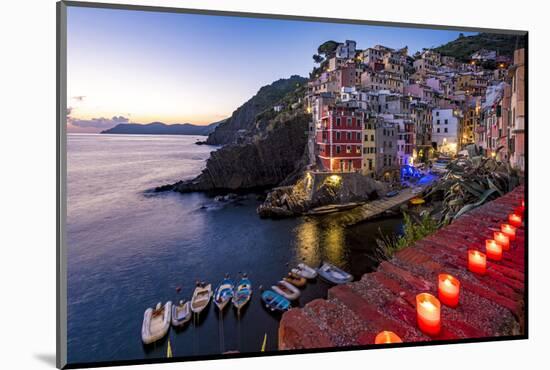 Europe, Italy, Cinque Terre. the little harbour of Riomaggiore at Sunset.-Catherina Unger-Mounted Photographic Print