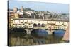 Europe, Italy, Florence. View of Arno River and Ponte Vecchio-Trish Drury-Stretched Canvas