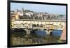 Europe, Italy, Florence. View of Arno River and Ponte Vecchio-Trish Drury-Framed Photographic Print