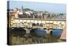 Europe, Italy, Florence. View of Arno River and Ponte Vecchio-Trish Drury-Stretched Canvas