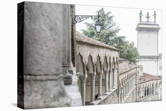 europe, Italy, Friuli-Venezia-Giulia. The arcades of the Piazzale del Castello in Udine.-Catherina Unger-Stretched Canvas