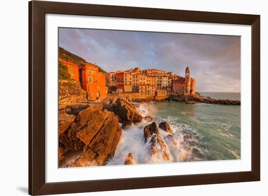 Europe,Italy,Liguria,La Spezia district. Tellaro at sunset-ClickAlps-Framed Photographic Print