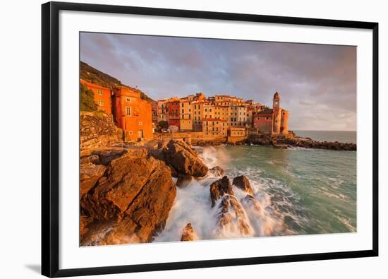 Europe,Italy,Liguria,La Spezia district. Tellaro at sunset-ClickAlps-Framed Photographic Print