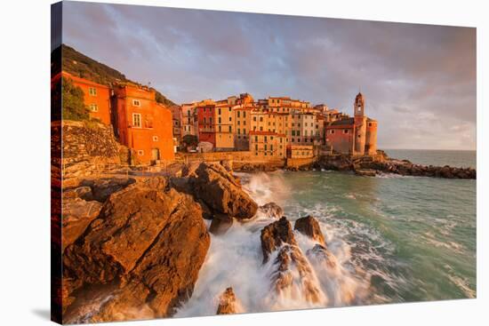 Europe,Italy,Liguria,La Spezia district. Tellaro at sunset-ClickAlps-Stretched Canvas