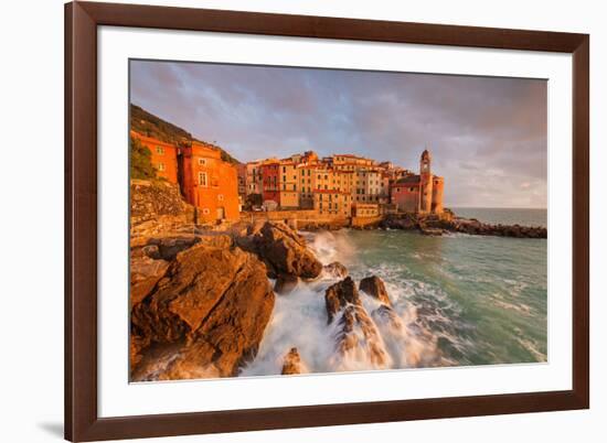 Europe,Italy,Liguria,La Spezia district. Tellaro at sunset-ClickAlps-Framed Photographic Print