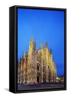 Europe, Italy, Lombardy, Milan, Piazza Del Duomo, Duomo Gothic Style Cathedral-Christian Kober-Framed Stretched Canvas