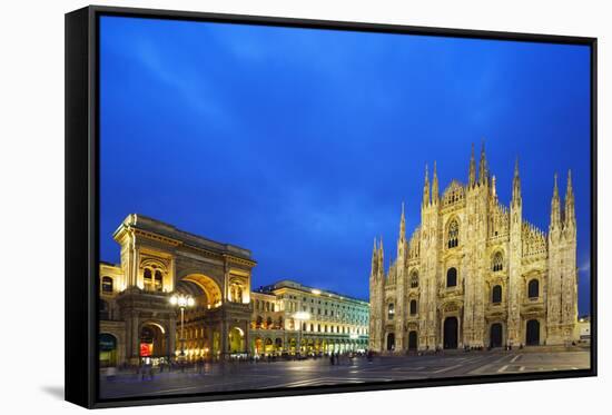 Europe, Italy, Lombardy, Milan, Piazza Del Duomo-Christian Kober-Framed Stretched Canvas