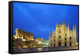 Europe, Italy, Lombardy, Milan, Piazza Del Duomo-Christian Kober-Framed Stretched Canvas