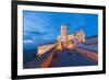 Europe,Italy,Perugia distict,Assisi. The Basilica of St. Francis at dusk-ClickAlps-Framed Photographic Print