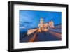 Europe,Italy,Perugia distict,Assisi. The Basilica of St. Francis at dusk-ClickAlps-Framed Photographic Print