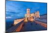 Europe,Italy,Perugia distict,Assisi. The Basilica of St. Francis at dusk-ClickAlps-Mounted Photographic Print