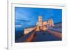 Europe,Italy,Perugia distict,Assisi. The Basilica of St. Francis at dusk-ClickAlps-Framed Photographic Print