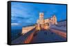 Europe,Italy,Perugia distict,Assisi. The Basilica of St. Francis at dusk-ClickAlps-Framed Stretched Canvas