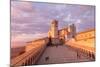 Europe,Italy,Perugia distict,Assisi. The Basilica of St. Francis at sunset-ClickAlps-Mounted Premium Photographic Print