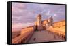 Europe,Italy,Perugia distict,Assisi. The Basilica of St. Francis at sunset-ClickAlps-Framed Stretched Canvas