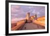 Europe,Italy,Perugia distict,Assisi. The Basilica of St. Francis at sunset-ClickAlps-Framed Photographic Print