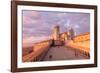 Europe,Italy,Perugia distict,Assisi. The Basilica of St. Francis at sunset-ClickAlps-Framed Photographic Print