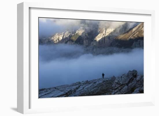 Europe, Italy, South Tyrol, the Dolomites, Hiker, Hunter-Gerhard Wild-Framed Photographic Print