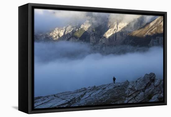 Europe, Italy, South Tyrol, the Dolomites, Hiker, Hunter-Gerhard Wild-Framed Stretched Canvas