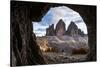 Europe, Italy, South Tyrol, the Dolomites, Tre Cime Di Lavaredo, View from War Tunnel-Gerhard Wild-Stretched Canvas