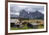 Europe, Italy, the Dolomites, South Tyrol, Seiseralm, Langkofel and Plattkofel, Alpine Huts-Gerhard Wild-Framed Photographic Print