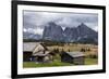 Europe, Italy, the Dolomites, South Tyrol, Seiseralm, Langkofel and Plattkofel, Alpine Huts-Gerhard Wild-Framed Photographic Print