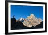 Europe, Italy, Trentino Alto Adige, Cavallazza Piccola. Silhouette of an hiker looking the Cimon de-ClickAlps-Framed Photographic Print