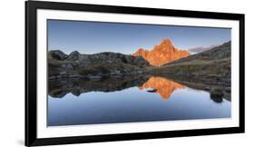 Europe, Italy, Trentino, Rolle pass. Cimon della Pala reflected in the lakes of Cavallazza at sunse-ClickAlps-Framed Photographic Print