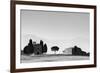 Europe, Italy, Tuscany. B&W of Vitaleta Chapel and Farmhouse-Jaynes Gallery-Framed Photographic Print