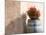 Europe, Italy, Tuscany. Flower Pot on Old Wine Barrel at Winery-Julie Eggers-Mounted Photographic Print